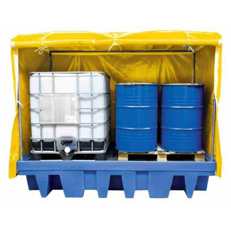 Bac de rétention couvert pour 2 GRV Polyéthylène Bac de rétention couvert pour 2 GRV Polyéthylène
