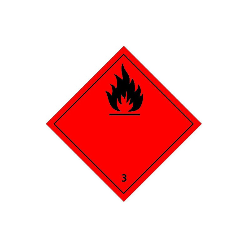 Etiquette de Danger 100x100 classe 3 - Rouleau de 1000u Etiquette de Danger 100x100 classe 3 - Rouleau de 1000u