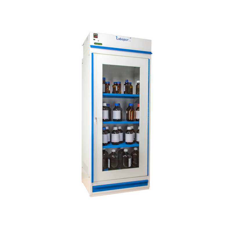 Armoire de sécurité vitrée produits dangereux Haute 1 portes jaune Armoire de sécurité vitrée produits dangereux Haute 1 portes jaune