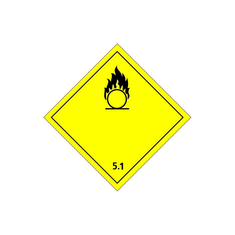 Etiquette de Danger 100x100 classe 5.1 - Rouleau de 1000u Etiquette de Danger 100x100 classe 5.1 - Rouleau de 1000u