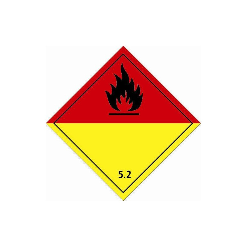 Etiquette de Danger 100x100 classe 5.2 - Rouleau de 1000u Etiquette de Danger 100x100 classe 5.2 - Rouleau de 1000u