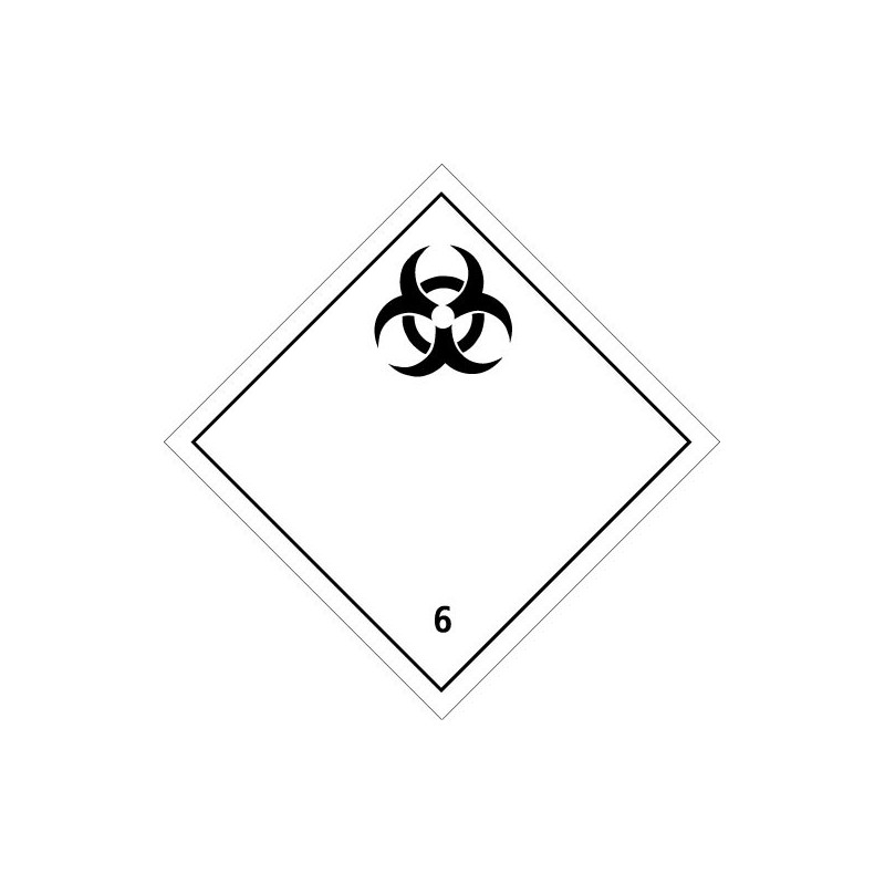 Etiquette de Danger 100x100 classe 6.2 - Rouleau de 1000u Etiquette de Danger 100x100 classe 6.2 - Rouleau de 1000u