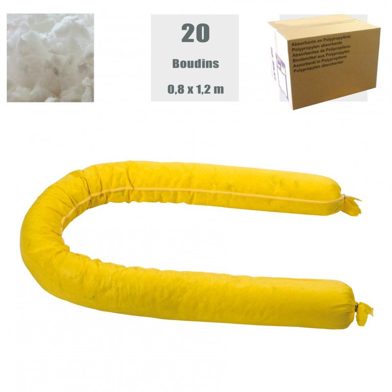 Boudins absorbants Tous liquides (carton de 20) Boudins absorbants Tous liquides (carton de 20)