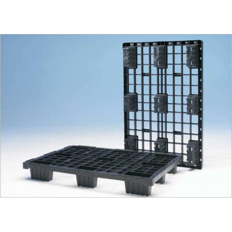 Palette plastique 800x1200 pour 2 fûts Palette plastique 800x1200 pour 2 fûts