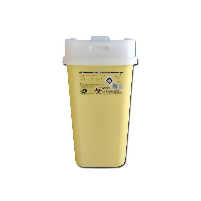 Collecteur DASRI 6.5L pour aiguilles et objets tranchants Collecteur DASRI 6.5L pour aiguilles et objets tranchants